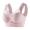 thumbnail image 1 of Dwellite Stretchy Bras for Women Comfy Wireless Wide Straps Bralette Full Coverage Push up Soft Bras Pink# 3XL, 1 of 7