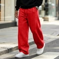 thumbnail image 1 of Dwellite Sweatpants Mens Plus Size Wide Leg Running Workout Jogger Pants Hiking Travel Oversized Comfortable Elastic Waist Fall Winter Sweatpants with Pockets Red 3XL, 1 of 7