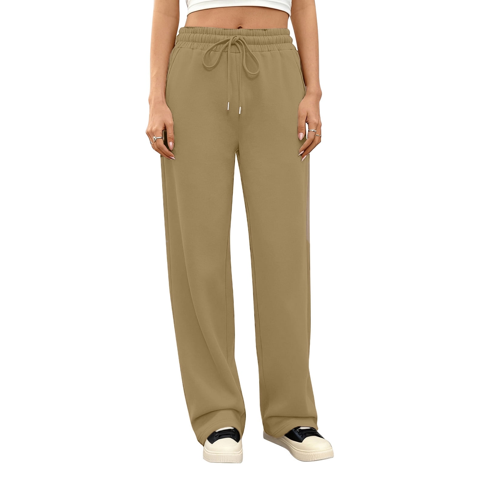 Dwellite Sweatpants Women Wide Leg Baggy Running Sweat Pants Lounge ...