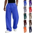 thumbnail image 1 of Dwellite Sweatpants for Mens Lounge Casual Joggers Workout Flared Loose Fit Gym Wide Leg Solid Oversized Relaxed Fit Sweatpants with Pockets Wine 2XL, 1 of 8