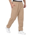 thumbnail image 1 of Dwellite Sweatpants for Mens Wide Leg Lounge Sweat Pants Drawstring Waist Jogging Pants with Pockets 2026 Camel L, 1 of 3