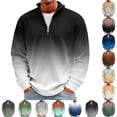 thumbnail image 1 of Dwellite Sweatshirts for Mens Quarter Zip Pullover Sweatshirts Casual Mock Neck Sweater Gradient Collar Long Sleeve Waffle Knit Warm Pullover Fall 2026 Light Gray 2XL, 1 of 8