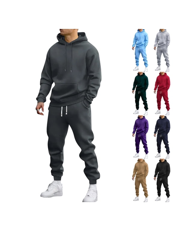 Sweatsuits for Men 2 Piece Set Sweatsuits Casual Hoodies and Sweatpants Athletic Outfits Jogging Sweat Suits for Men Navy XL