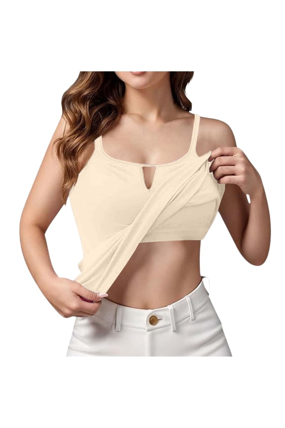 Tank Tops with Built in Bras for Women Sports Cute Cami Workout Plus Size Camisoles Spaghetti Strap Under Cloth Yellow 5XL