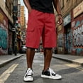 thumbnail image 1 of Dwellite Twill Cargo Shorts for Men Casual Classic Bermuda Shorts with Pockets Drawstring Comfort Big and Tall Pants 2026 Red 3XL, 1 of 5