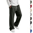 thumbnail image 1 of Dwellite Wide Leg Baggy Sweatpants Men Elastic Waist Casual Lounge Pants Drawstring Joggers Pants with Pockets Dark Gray L, 1 of 8