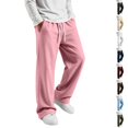 thumbnail image 1 of Dwellite Wide Leg Baggy Sweatpants Men Elastic Waist Casual Lounge Pants Drawstring Joggers Pants with Pockets Pink L, 1 of 8