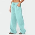thumbnail image 1 of Dwellite Wide Leg Pants for Women SweatPants Winter Pants Baggy Drawstring Sweatpant with Pockets Sky Blue 2XL, 1 of 7