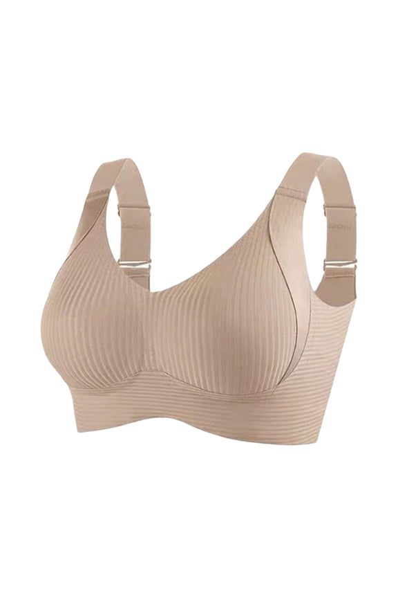 Wide Strap Bras for Women No Underwire Push Up Bras Seamless Full Coverage Adjustable Straps Everyday Bras Complexion 38