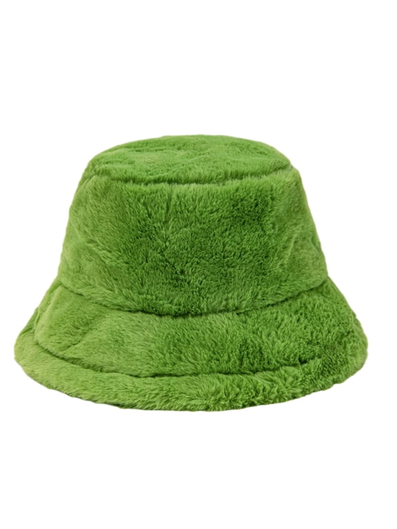 Winter Hats for Women Fluffy Fuzzy Hats for Running Cycling Hiking Green