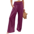 thumbnail image 1 of Dwellite Women Linen Palazzo Pants Summer Boho Wide Leg High Waist Casual Lounge Pant 2026 Beach Travel Vacation Trousers Hot Pink XL, 1 of 6
