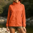 thumbnail image 1 of Dwellite Women Rain Jacket with Hood Lightweight Windbreaker Athletic Running Top Zip Up Outdoor Coat Saffron S, 1 of 6