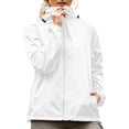 thumbnail image 1 of Dwellite Women Rain Jacket with Hood Lightweight Windbreaker Athletic Running Top Zip Up Outdoor Coat White L, 1 of 6