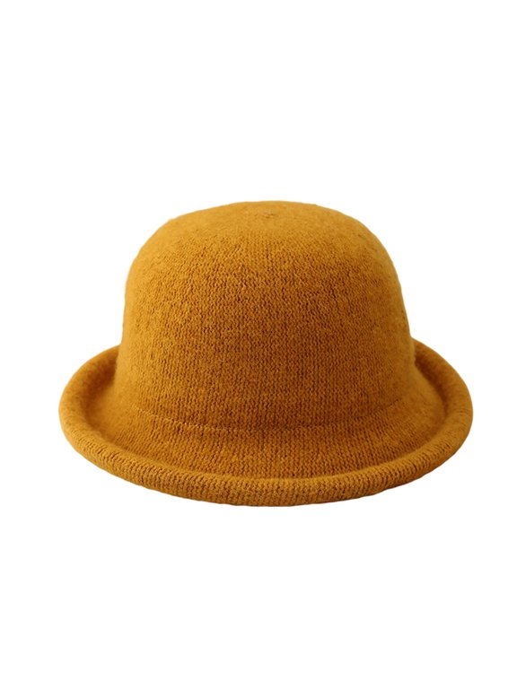 Women Warm Vintage Hats Fashion Classic Bowler Hat Outdoor Fall Winter Ginger