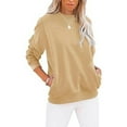 thumbnail image 1 of Dwellite Women's Casual Crewneck Sweatshirts Oversized Long Sleeve Cute Tunic Tops Loose Fitting Pullovers with Pocket Yellow M, 1 of 5