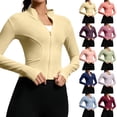 thumbnail image 1 of Dwellite Women's Cropped Lightweight Stretchy Running Track Jackets Zip Up Long Sleeve Quick Dry Athletic Yoga Tops with Thumb Holes 2026 Mint Green M, 1 of 7