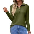 thumbnail image 1 of Dwellite Women's Long Sleeve Polo Shirts Golf Tees Button Collared Shirt Business Casual Work Top 2026 Army Green XL, 1 of 4