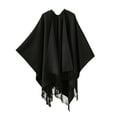 thumbnail image 1 of Dwellite Women's Open Front Shawl Wraps, Elegant Pashmina Poncho Cape for Wedding Evening Dresses, Warm Cardigan for Fall Winter Black, 1 of 2