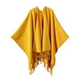 thumbnail image 1 of Dwellite Women's Open Front Shawl Wraps, Elegant Pashmina Poncho Cape for Wedding Evening Dresses, Warm Cardigan for Fall Winter Yellow, 1 of 2