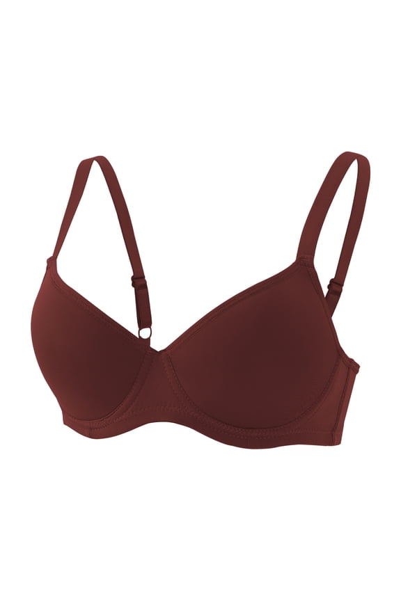 Women's Seamless Underwire Bras Cloud Super Soft Wireless Lightly Lined Comfort Bra 2026 Brown 75C