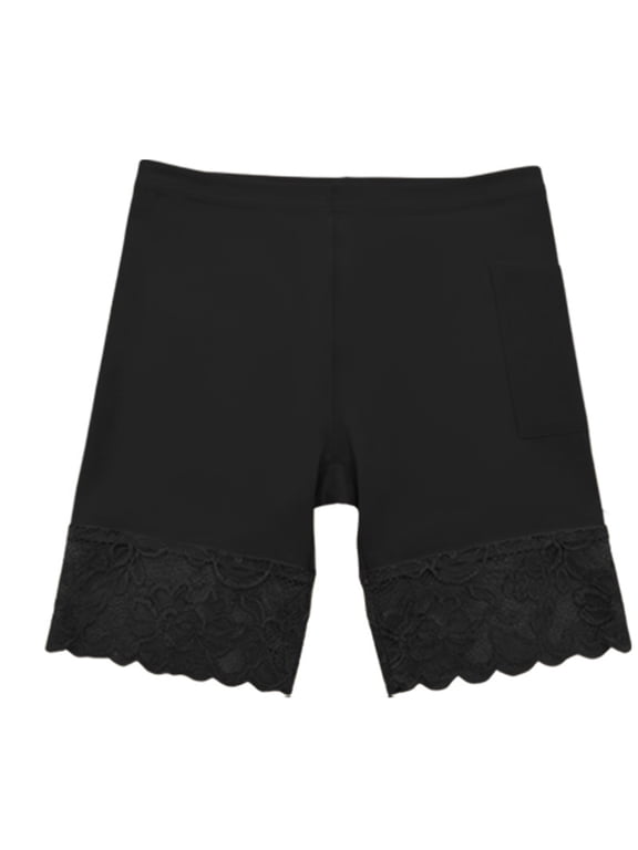 Women's Slip Shorts for Under Dresses Chafing Yoga Biker Short Breathable Panties Comfortable Workout Underwear Black S