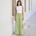 thumbnail image 1 of Dwellite Women's Wide Leg Cotton Linen Pants High Waist Straight Leg Dress Pants 2026 Casual Business Trousers with Pockets Mint Green L, 1 of 7