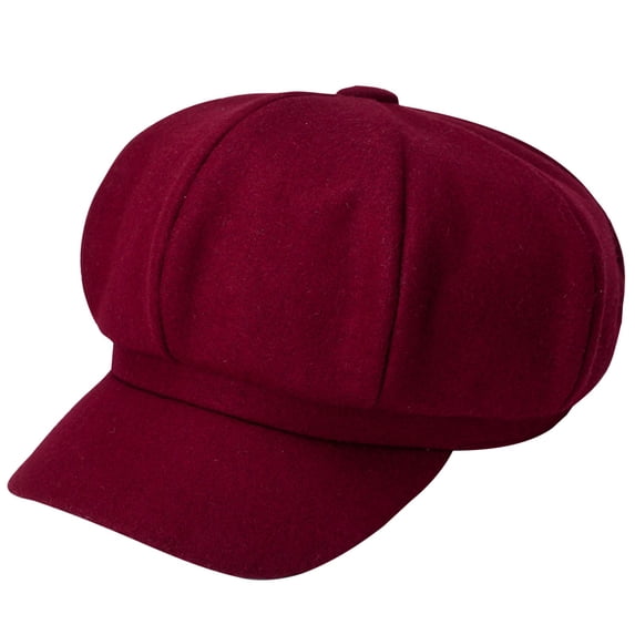 Dwellite Women's Winter Warm Newsboy Hats Fashion Beret Newsboy Elastic Adjustable Cabbie Beret Hat Warm Fall Winter Casual Hats 2026 Wine
