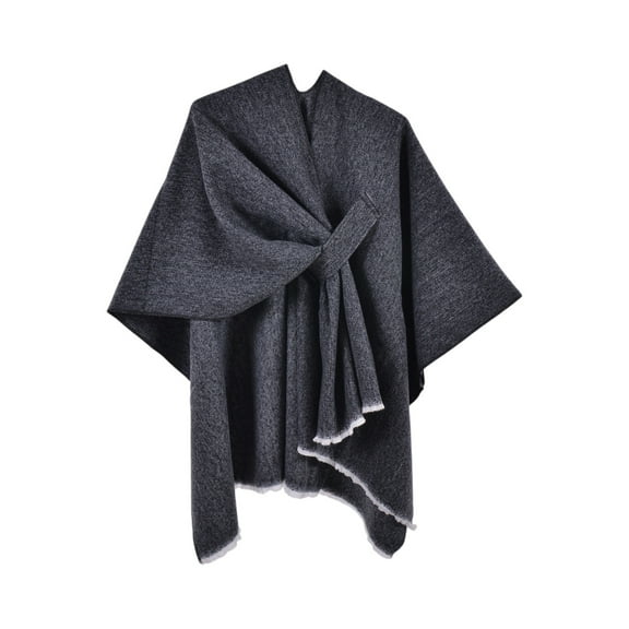 Dwellite Womens Solid Color Shawl Pashmina Shawl Wraps for Women Wool Knitted Shoulder Top Sweater Shawls Scarf 2025 Black