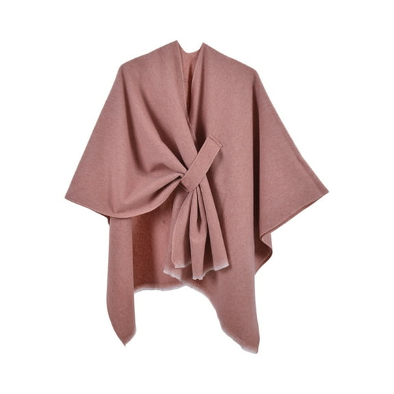 Dwellite Womens Solid Color Shawl Pashmina Shawl Wraps for Women Wool Knitted Shoulder Top Sweater Shawls Scarf 2025 Pink