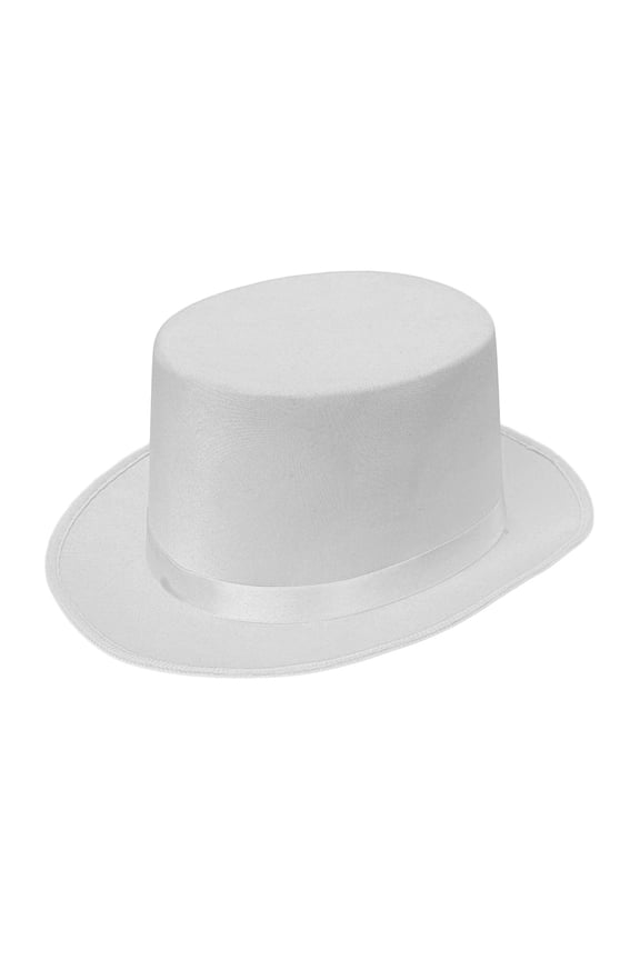 Womens Top Hat Costume Fancy Style Party Short Brim Hat for Casual Outdoor White