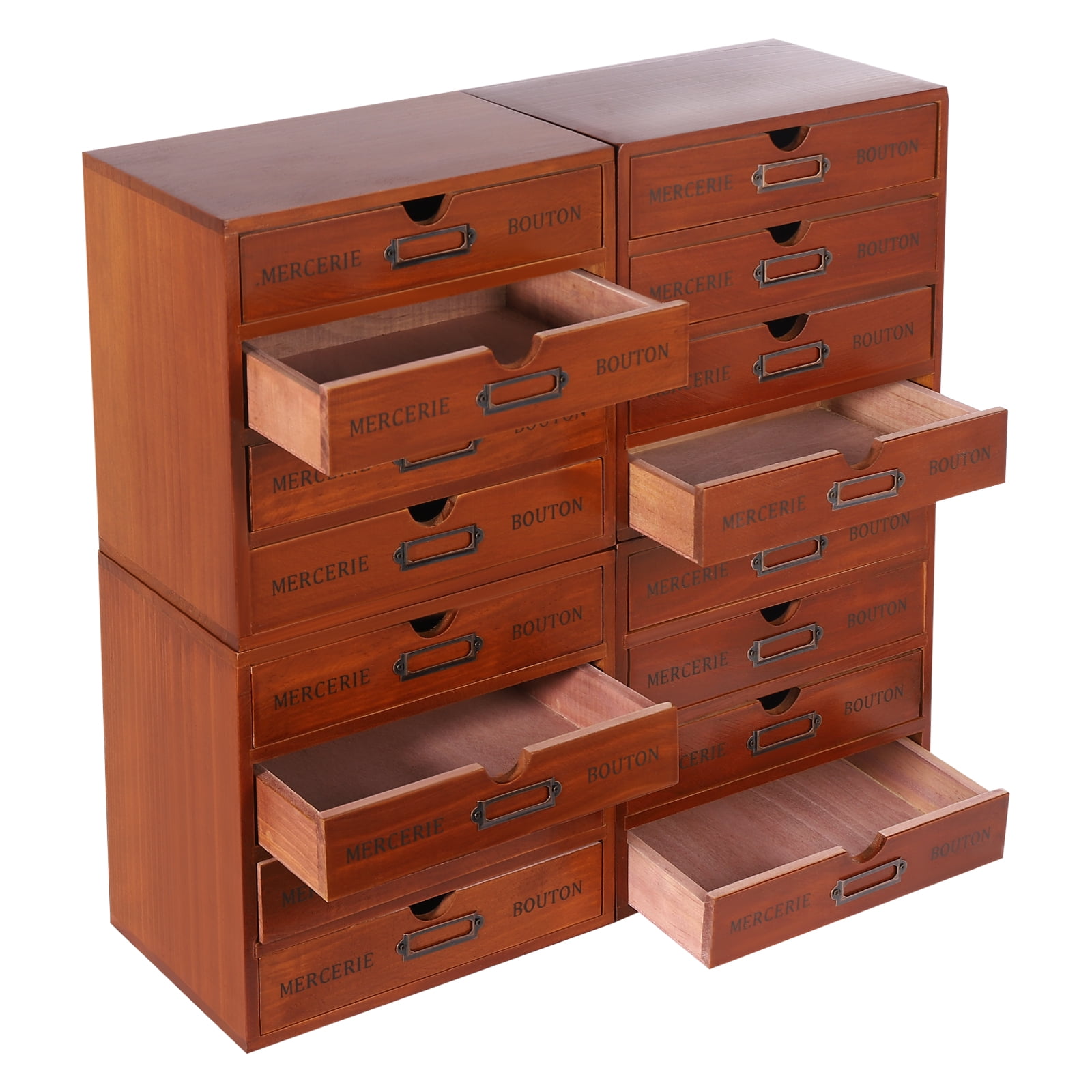 Dwellnix 16-Drawer Organizer Set, Space-saving Drawer Organizers, Ready-to-Use 4-Piece Drawer Organizer, for Living Rooms and Bedrooms