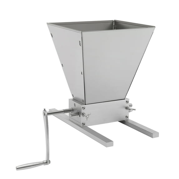 Dwellnix 2 Roller Grain Crusher Mill, Grain Grinder, Stainless Steel Crusher Malt Mill Homebrew Manual Grain Mill Low Speed Drill Available Malt Crusher Gap Adjustable Barley Grinder