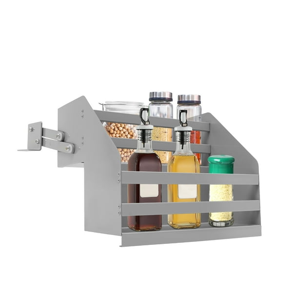 Dwellnix 2-Tier Pull-Down Cabinet Organizer with Sturdy Iron Construction and Maximum Load Capacity of 26.46 lbs, Ideal for Kitchen Storage