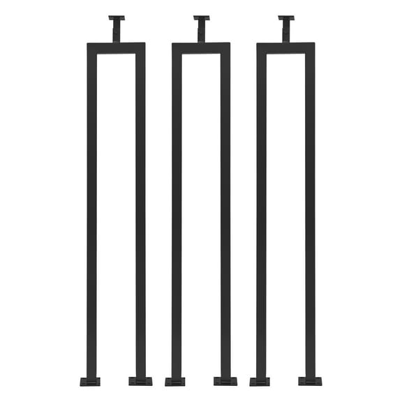 Dwellnix 3 Carbon Steel Stair Balusters Modern U shaped Metal Spindles Stairs Black