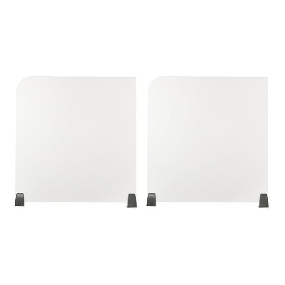 Dwellnix Acrylic Desk Privacy Panels for Office and Cubicles, Soundproof, Translucent, 2-Pack with Clamp Mount and Foam Pads, Easy Assembly