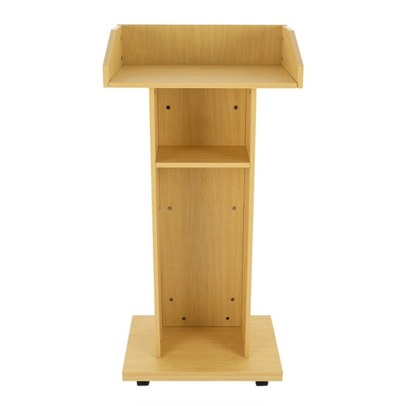 Dwellnix Adjustable Mobile Presentation Stand, Portable Lectern with Large Storage, 360° Swivel Wheels, Ideal for Office, Classroom, Church & Meetings