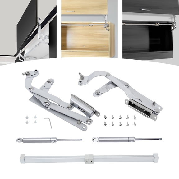 Dwellnix Adjustable Pneumatic Cabinet Door Hinge, Silent Operation, 250N Gas Spring, Suitable for Cabinets, Microwave, and Overhead Storage