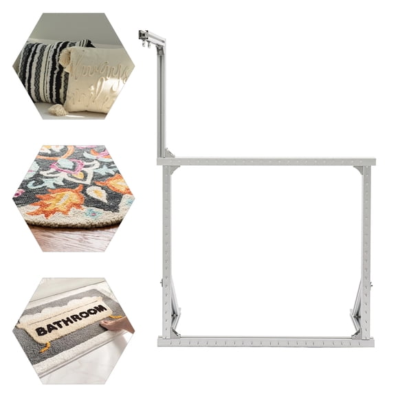 Dwellnix Adjustable Tufting Frame with Practical G-clamps, Aluminum Alloy Construction for Easy DIY Rug Making, Ideal for Beginners and Experienced Crafters