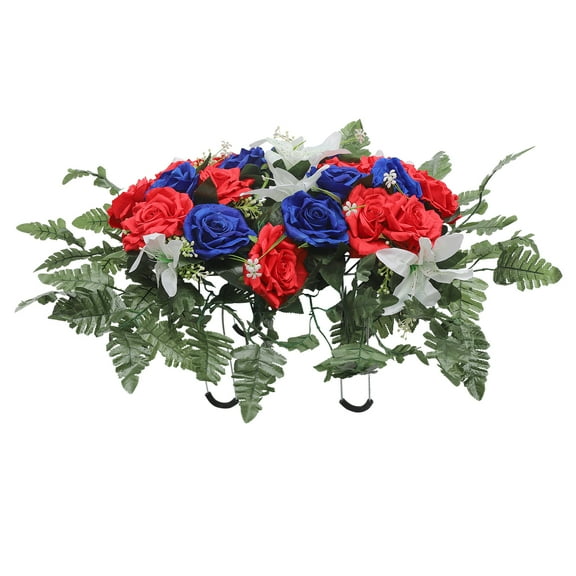 Dwellnix Artificial Flowers Headstone Outdoor Grave Decorations Cemetery Flowers NEW