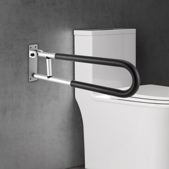 Dwellnix Bathroom Safety Grab Bar With Folding Design, Aluminum Mobility Aid Handrail With Anti Slip Grip, Wall Mounted Support For Seniors, Pregnant Women, And Disabled Users