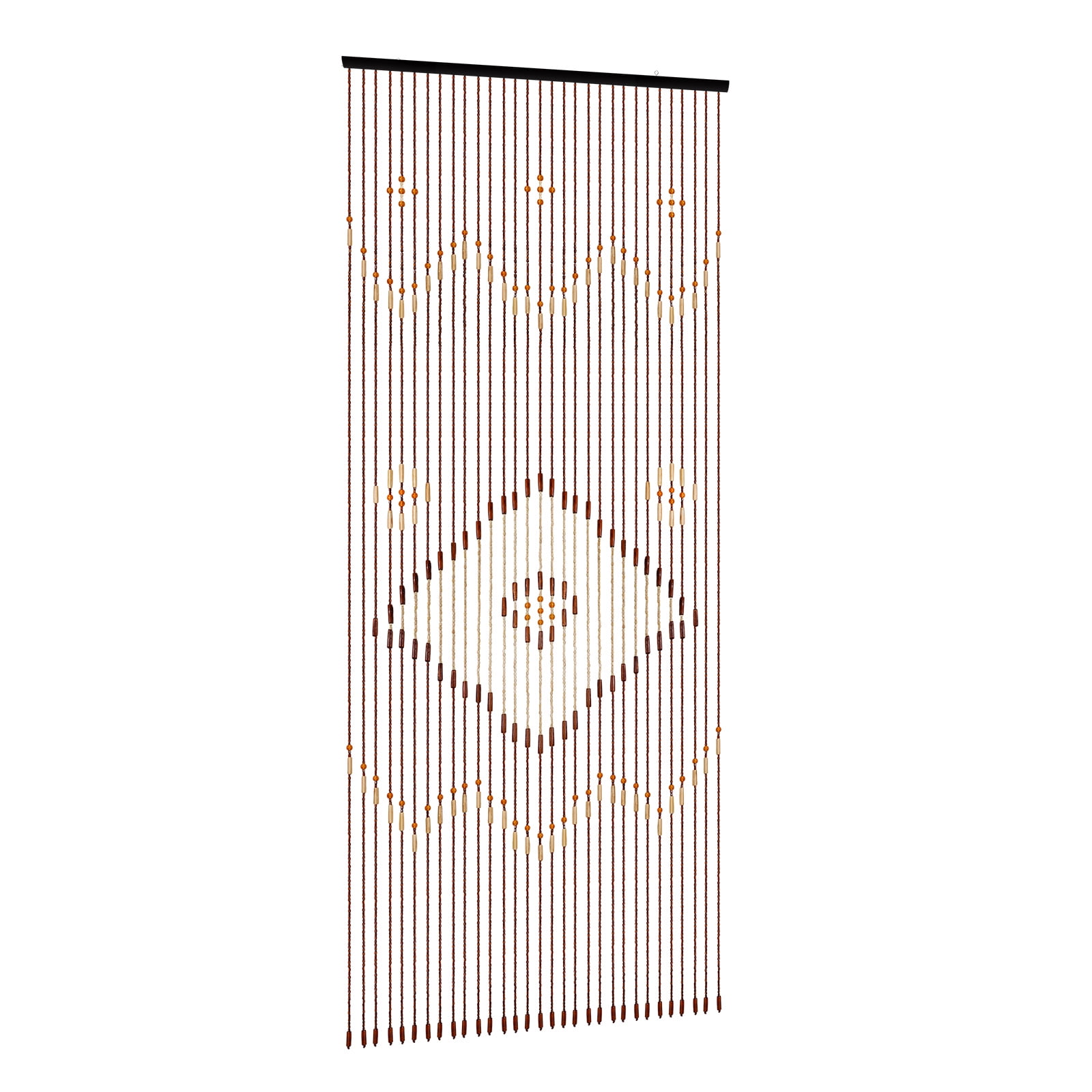 Dwellnix Beaded Curtain for Doorways, Wooden Bead Room Divider, Cotton Thread Privacy Curtain, Large Decorative String Curtain for Home, Bedroom, and Living Room