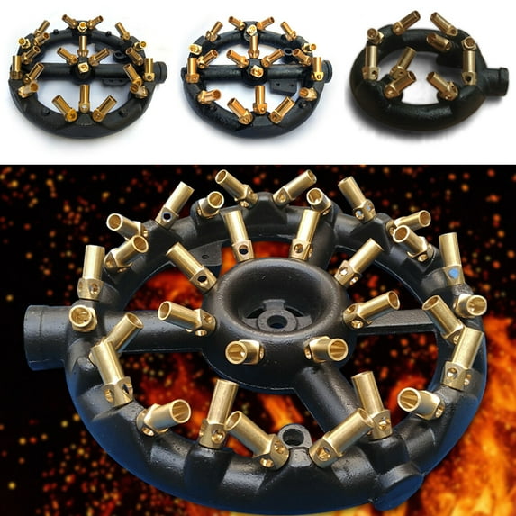 Dwellnix Commercial Gas Wok Burner, 23 Nozzles for Powerful Flame, Cast Iron & Brass Design, Perfect for Restaurant Fryers & Cooking Equipment