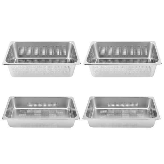 Dwellnix Commercial Perforated Steam Table Pan, 2-Pack, Durable Stainless Steel, 20.87 x 12.6 for Buffet & Restaurant Use, Oven & Freezer Safe, Easy Drainage & Space-Saving Design