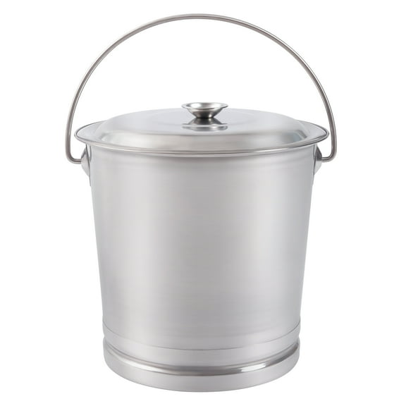 Dwellnix Durable 14L Stainless Steel Barrel with Tight-Sealing Lid, Easy to Clean, Perfect for Storing Dry Goods, Water, and Trash