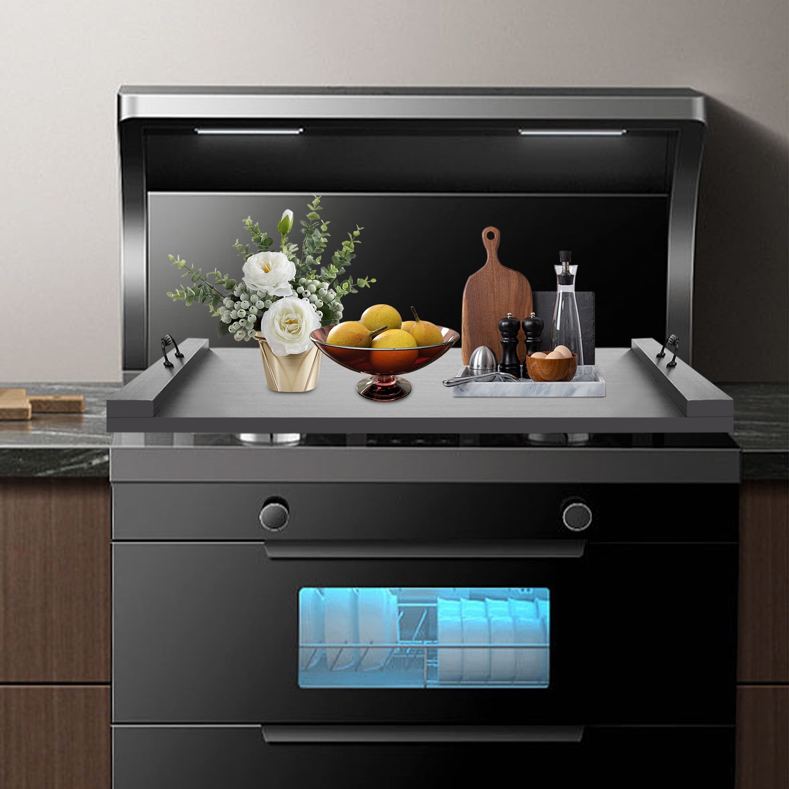Dwellnix Durable Stove Top Cover Board with Anti-abrasion Coating and Stylish Black Finish