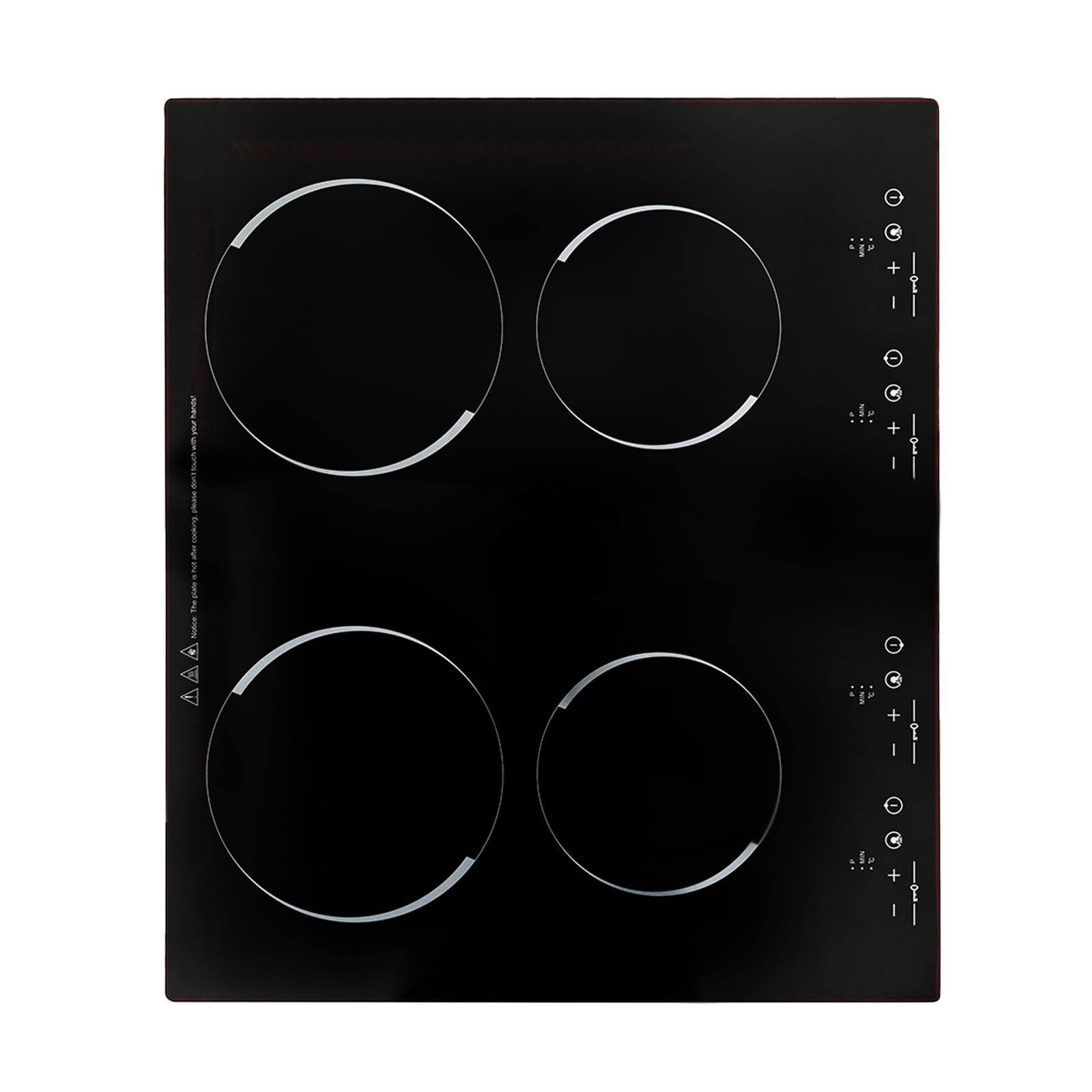 Dwellnix Electric Ceramic Cooktop, Far Infrared Heating with 9 Levels, 4 Burners Ceramic Stove, 3000W Power, for Kitchens and Restaurants, Black