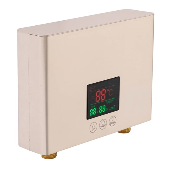 Dwellnix Electric Hot LED Water Heater Shower Instant Boiler Remote Control Bathroom