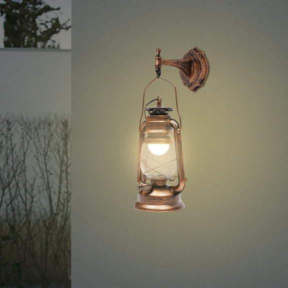 Dwellnix Farmhouse Wall Lamp, E27 Bulb Base With Iron Construction, Cottage Style Sconce For Aisle, Shop Entrance & Pathway Lighting