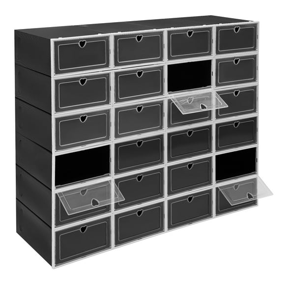 Dwellnix Foldable Shoe Storage Box 24 Pack Sneaker Display Container Homes Cloakrooms