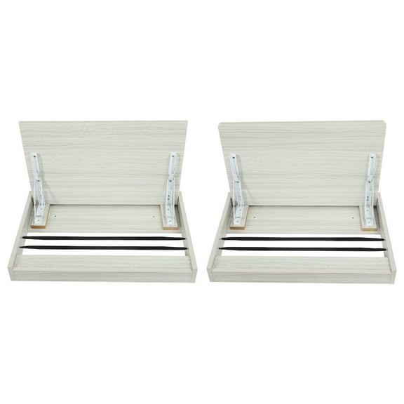 Dwellnix Folding Wall Table with Storage Shelf, Durable MDF Work Desk for Home Office, Study Room, & Laundry Room